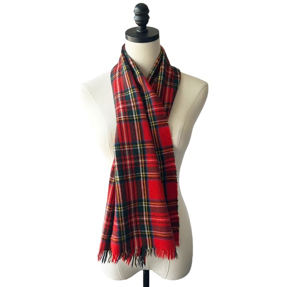 Harrisons Vintage England Royal Stewart Tartan Wool Scarf - Picture 3 of 8